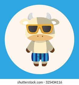 animal cow summer cartoon theme elements