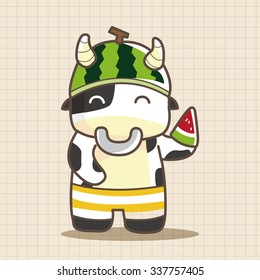 animal cow summer cartoon theme elements