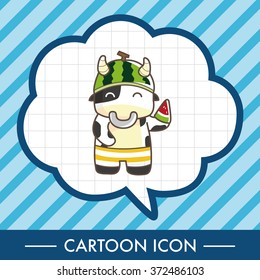 animal cow summer cartoon theme elements