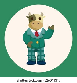 animal cow worker cartoon theme elements