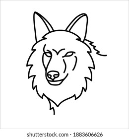 Diseño de iconos de coyote animal. Vector, imagen de clip, ilustración, diseño de icono de línea.