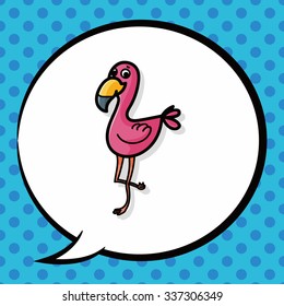 animal Crane doodle, speech bubble