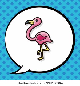animal Crane doodle, speech bubble