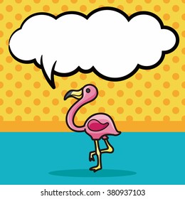 animal Crane doodle, speech bubble