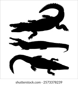 Animal Crocodile Black Silhouette vector illustration