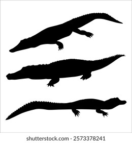 Animal Crocodile Black Silhouette vector illustration