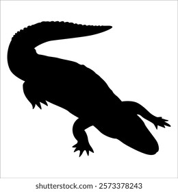 Animal Crocodile Black Silhouette vector illustration