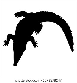 Animal Crocodile Black Silhouette vector illustration