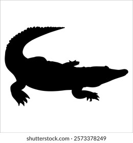 Animal Crocodile Black Silhouette vector illustration