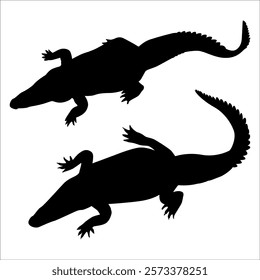 Animal Crocodile Black Silhouette vector illustration