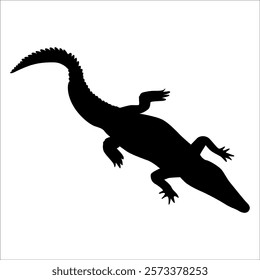 Animal Crocodile Black Silhouette vector illustration