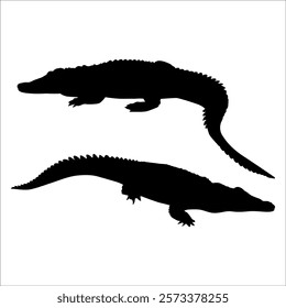 Animal Crocodile Black Silhouette vector illustration