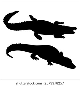 Animal Crocodile Black Silhouette vector illustration