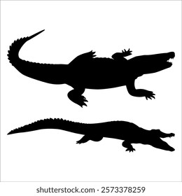 Animal Crocodile Black Silhouette vector illustration