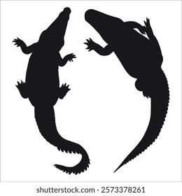 Animal Crocodile Black Silhouette vector illustration