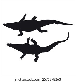 Animal Crocodile Black Silhouette vector illustration