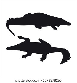 Animal Crocodile Black Silhouette vector illustration