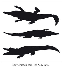 Animal Crocodile Black Silhouette vector illustration