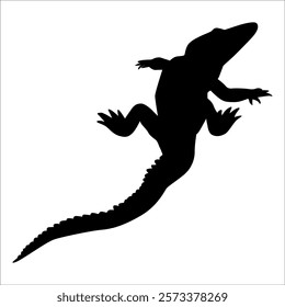 Animal Crocodile Black Silhouette vector illustration