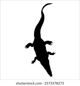 Animal Crocodile Black Silhouette vector illustration