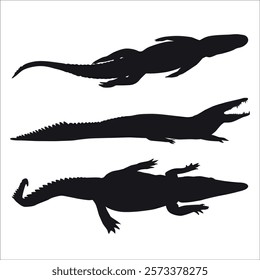 Animal Crocodile Black Silhouette vector illustration