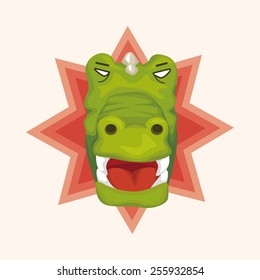 animal crocodile cartoon theme elements