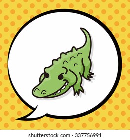animal Crocodile doodle, speech bubble