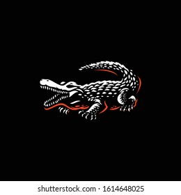 Animal Crocodile Mascot for Your Business and company isolate on the dark background