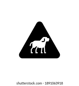 Signo de carretera de cruce de animales en forma plana y sólida icono de glifo, aislado en fondo blanco 
