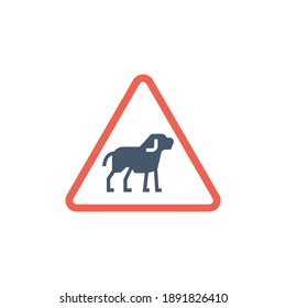 Signo de carretera de cruce de animales en forma plana y sólida icono de glifo, aislado en fondo blanco 