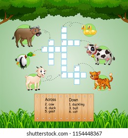 Animal crossword puzzles for kids games