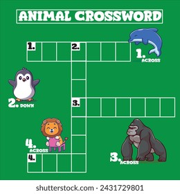 Animal Crosswords for kids. 4 different type of animals. Animal Designs : catalyststuff