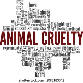 Animal Cruelty conceptual vector illustration word cloud isolated on white background.