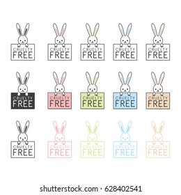  Animal cruelty free symbol. Can be used as sticker, logo, stamp, icon. Vector illustration