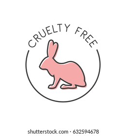 Animal cruelty free symbol. Can be used as sticker, logo, stamp, icon. Vector illustration
