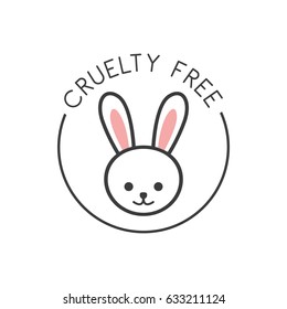 Animal cruelty free symbol. Can be used as sticker, logo, stamp, icon. Vector illustration
