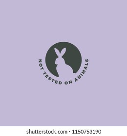 Animal Cruelty Free Symbol. Rabbit Icon Can Be Used As A Sticker, Logo, Stamp, Icon.