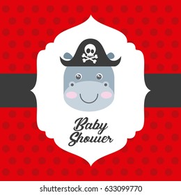 animal cute baby shower invitation