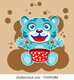 animal cute cartoon, for kids t shirt design vector illustration