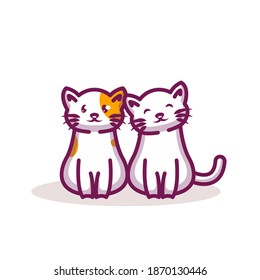 Animal cute couple valentine concept