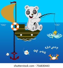 Animal cute fishing cartoon