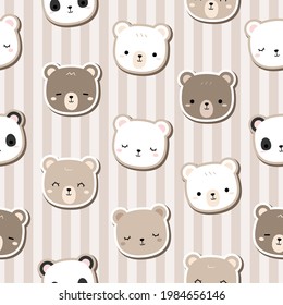 Animal cute panda vector illustration.