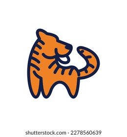 Animal cute tiger line simplicity creative design