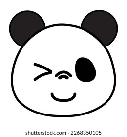 animal, cute, zoo, bear, white, panda, cartoon, art, illustration, wildlife, vector, design, black, icon, mammal, nature, baby, china, wild, logo, isolated, head, style, simple, asia, face, symbol, yo