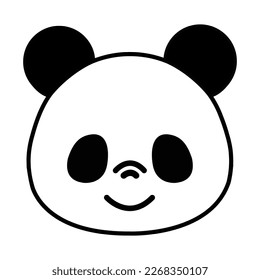 animal, cute, zoo, bear, white, panda, cartoon, art, illustration, wildlife, vector, design, black, icon, mammal, nature, baby, china, wild, logo, isolated, head, style, simple, asia, face, symbol, yo