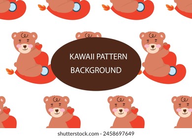 animal cutes pattern isolated on white background. new born templates bear pattern background