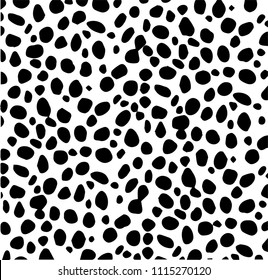 Animal dalmatian pattern. Abstract black and white background. 