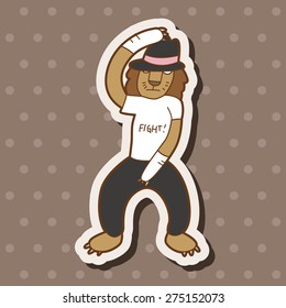 animal dancing cartoon theme elements