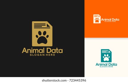 Animal Data logo designs, Pet Document logo template vector