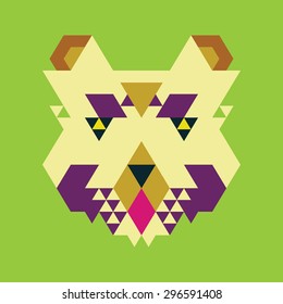animal with decorative geometric and abstract elements. Vector illustration.